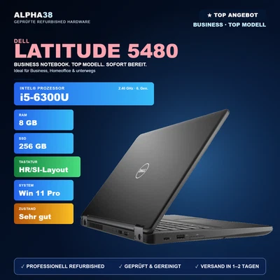 Dell Latitude 5480 · i5-6300U · 8GB · 256GB
