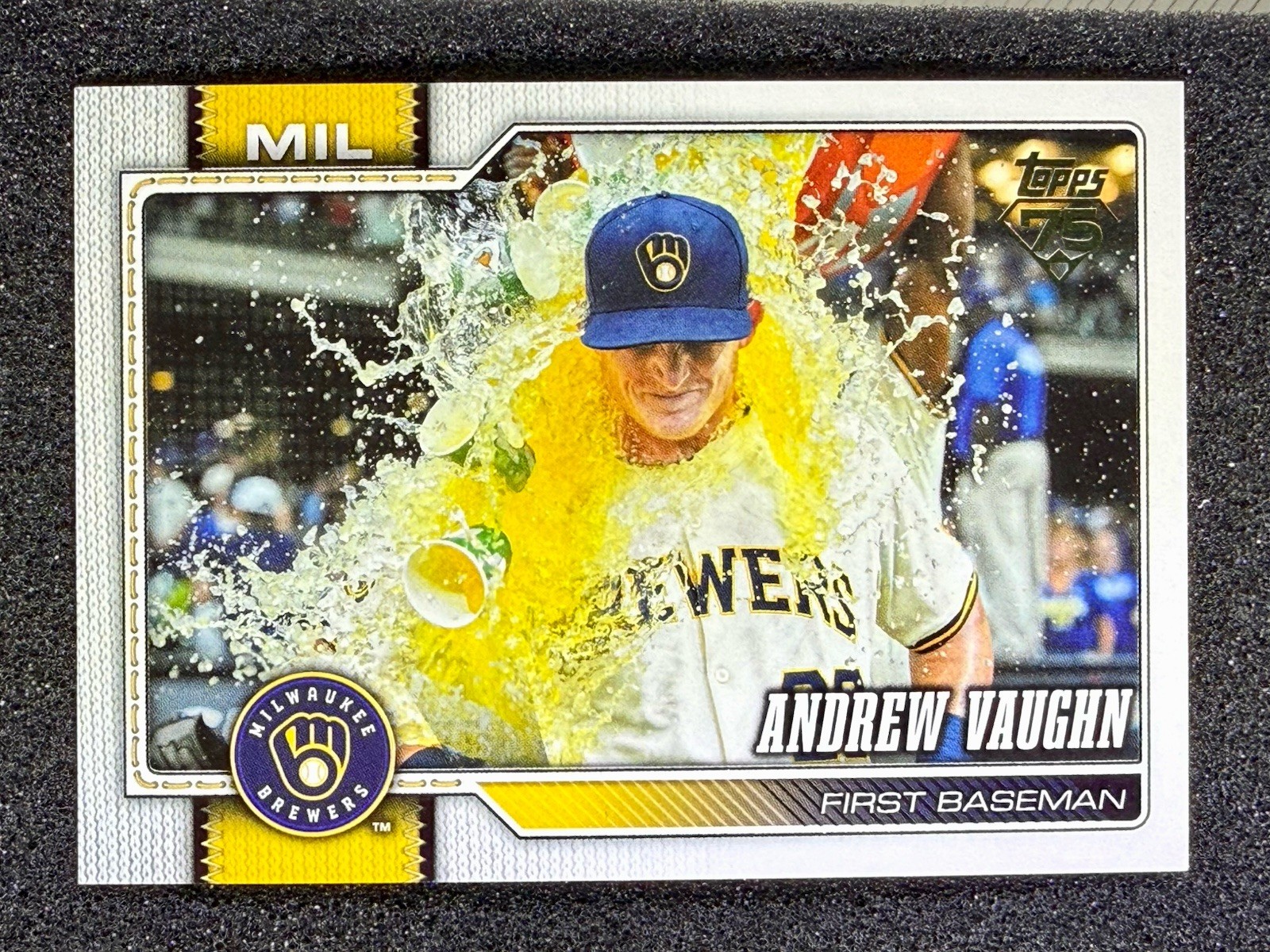 2026 Topps Series 1 Andrew Vaughn Golden Mirror Image Variation #303 Brewers SSP