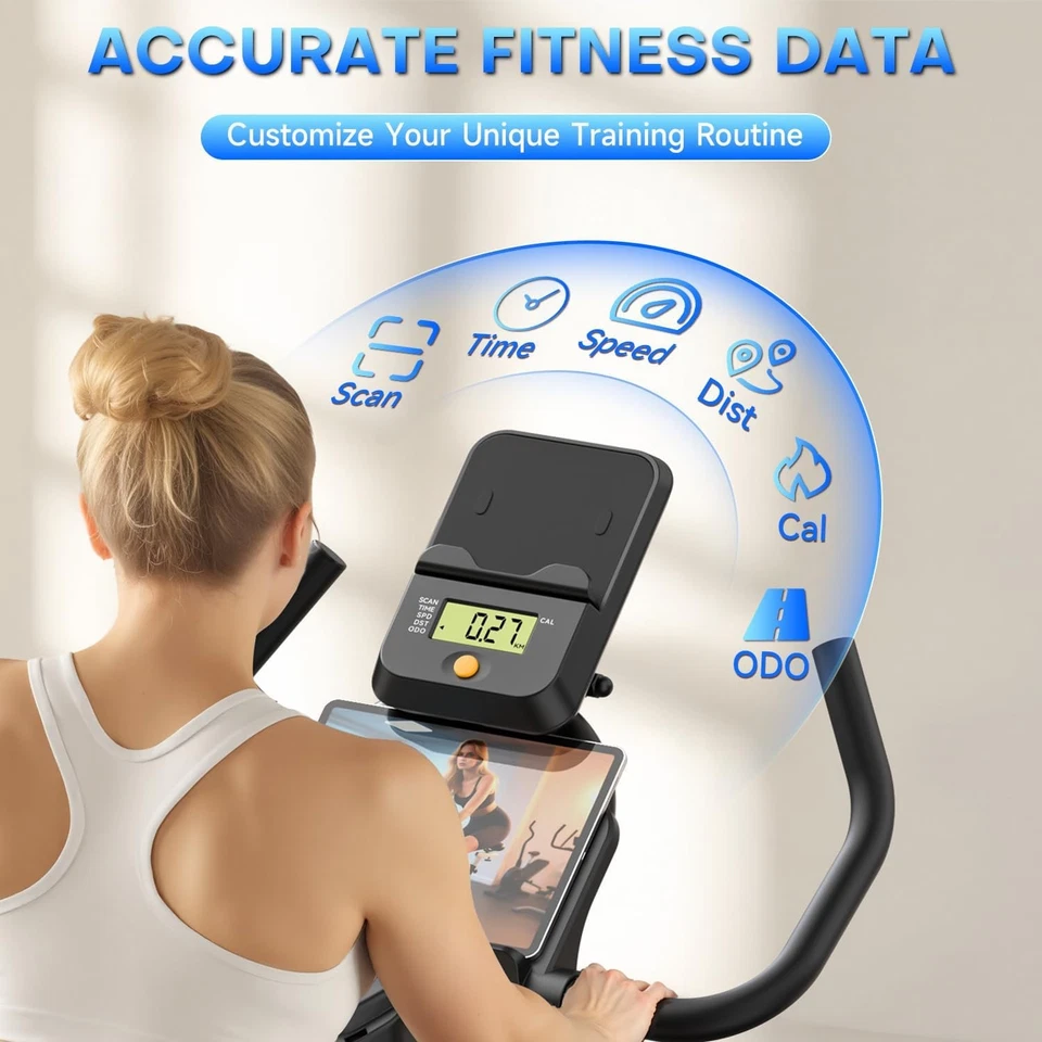 Cyclette Professionale con Display LCD, Sedile Ergonomico e Supporto Tablet, APP - Immagine 4 di 4