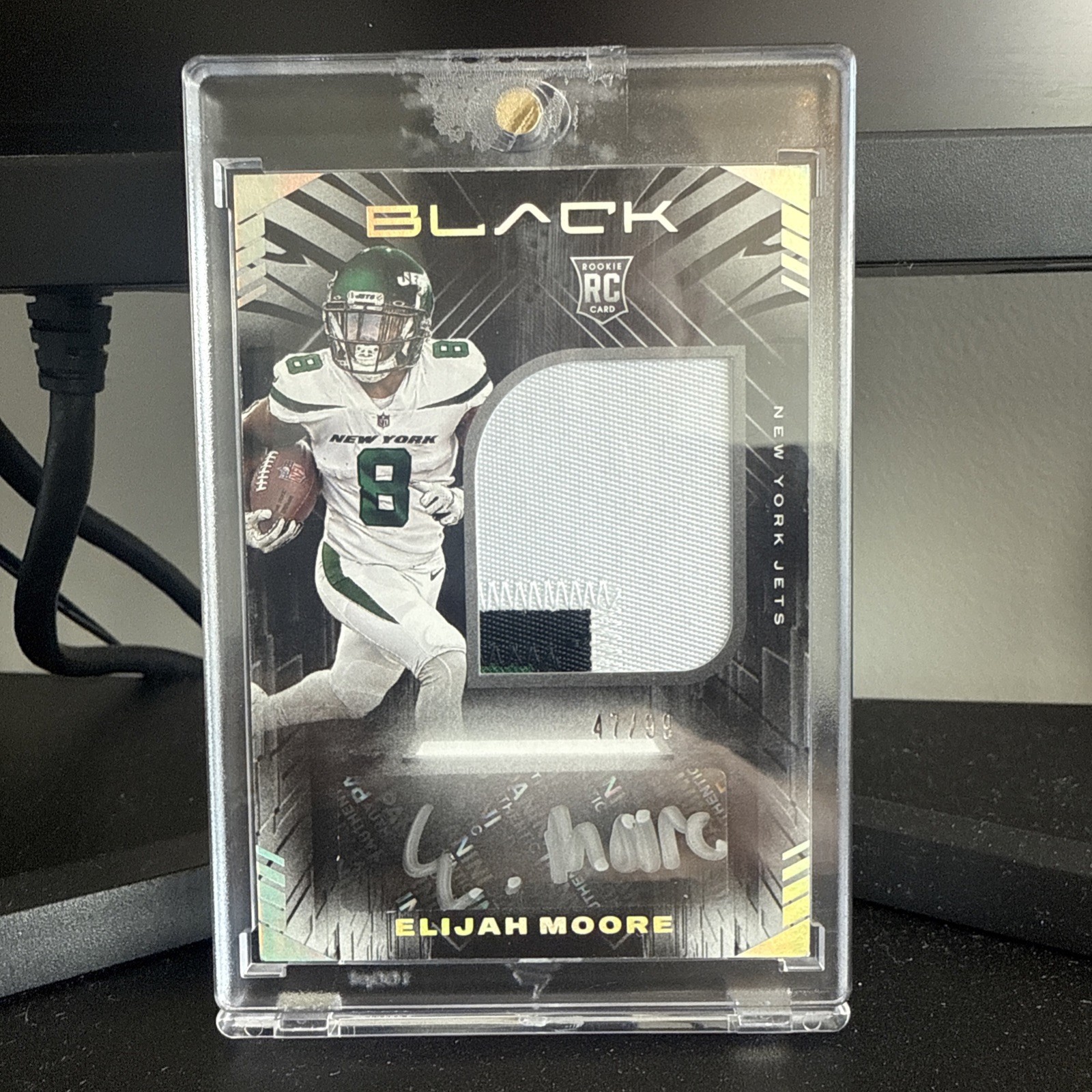 Elijah Moore Panini Black #221 Patch Autograph-Emerald