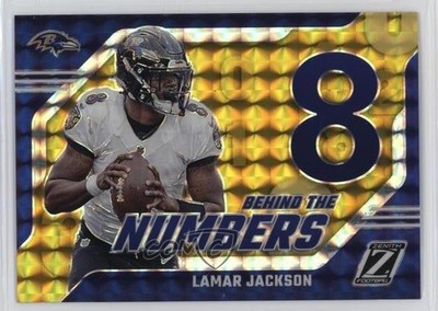 2023 Panini Zenith Behind The Numbers Gold 2/10 Lamar Jackson #20 qf8