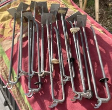 LOT 10 Vintage Heavy Industrial DOUBLE ARM Board Hooks Shelving Slot Slat Wall