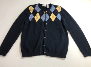Diamond-Shape Heart Pattern Button-Up Cardigan in Black - Retro, Indie