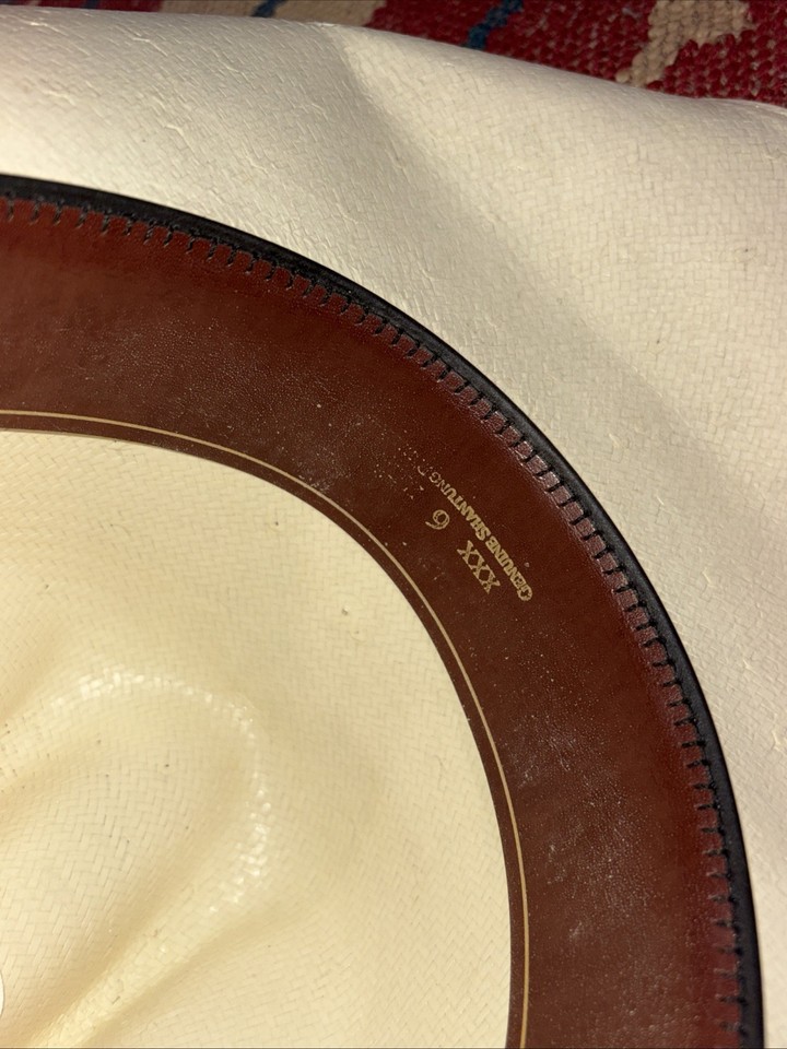 Chapeau De Cowboy Resistol Taille 7 1/8 Ovale Long - Felt Tan Auto-conforme - Style Western Vintage Houston Texas - Occasion Avec Petit Défaut