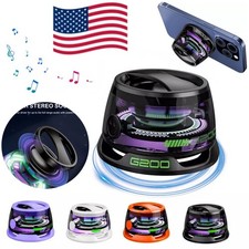 2025 Portable Mini Magnetic Bluetooth Speaker Phone Stand Sound RGB Light Effect