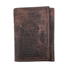 Twisted X Trifold Wallet TXMC-300T Brown Distressed Leather Alligator Print West