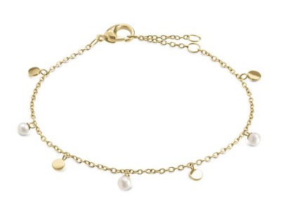 BOCCIA - Armband Titan Plättchen Perle goldf. - 03055-02 - Armschmuck