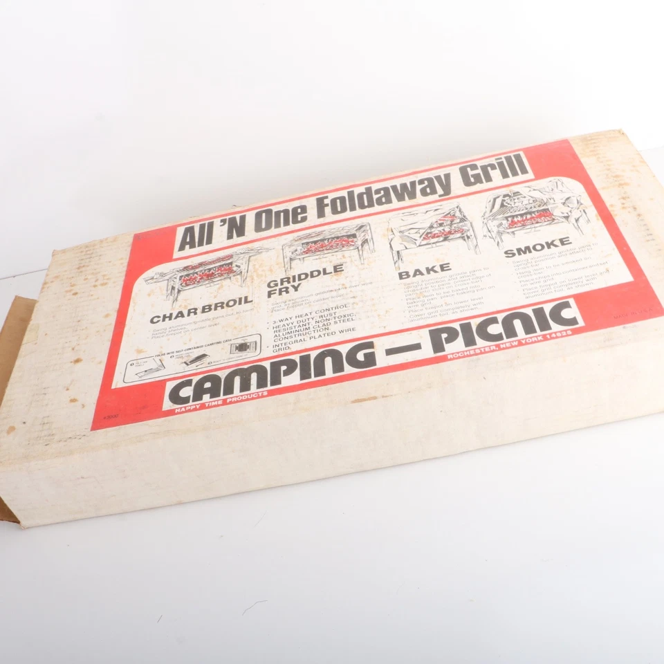 All 'N One Parrilla Plegable Camping Picnic Plancha Plegable Happy Time De Colección Foto 2 de 4