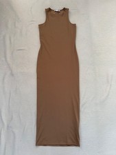 Primark NEW column dress Camel/tan Sleeveless Midi Stretch Size XS US 2/4 UK 6/8