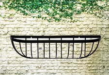 Wall Trough Planter 24 Inch Wrought Iron Wall Mounted Garden Flower Basket