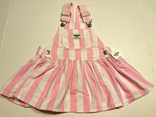 OshKosh B'gosh Girls 18M Pink/White Striped Denim Overall One-Piece OSHI1771AD