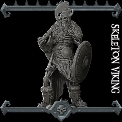 SKELETT WIKINGER Untote Resin 3D gedruckt Fantasy Miniatur D&D Tabletop RPG