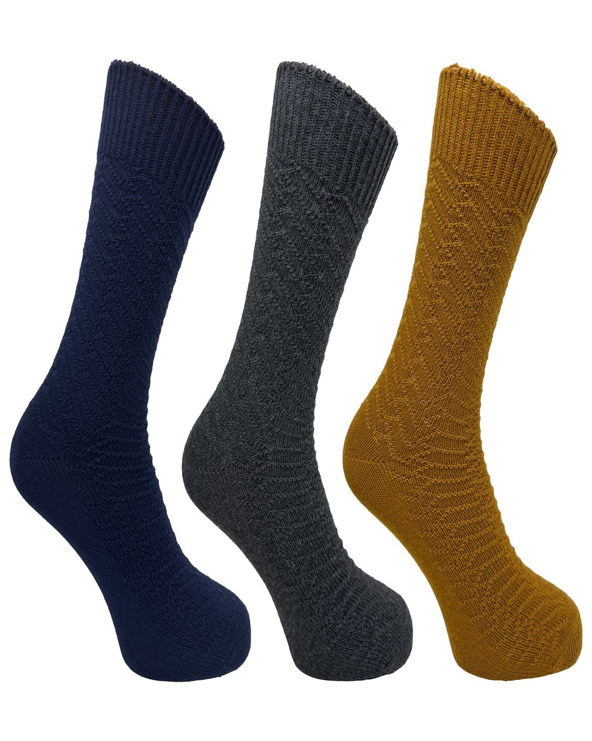Bramble Textured Boot Socks | 3 Pack Mens | Walking | Hiking | Comfort| Assorted