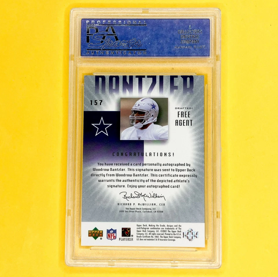 2002 Upper Deck - Making the Grade Woodrow Dantzler #157 /550 (AU, RC) PSA 10 - Image 2 of 2