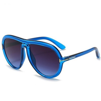  Retro Oversized Pilot Sunglasses Women Fashion Brand Designer Gradient Shades O