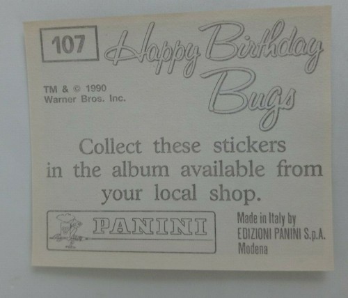 1990 Panini Happy Birthday Bugs (Pick Your Sticker) - Picture 155 of 343