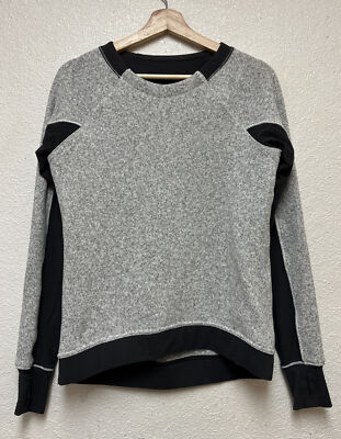 Lululemon Fleet Street Pullover Sweatshirt Top Heathered White Soot Gray  Sz 6?