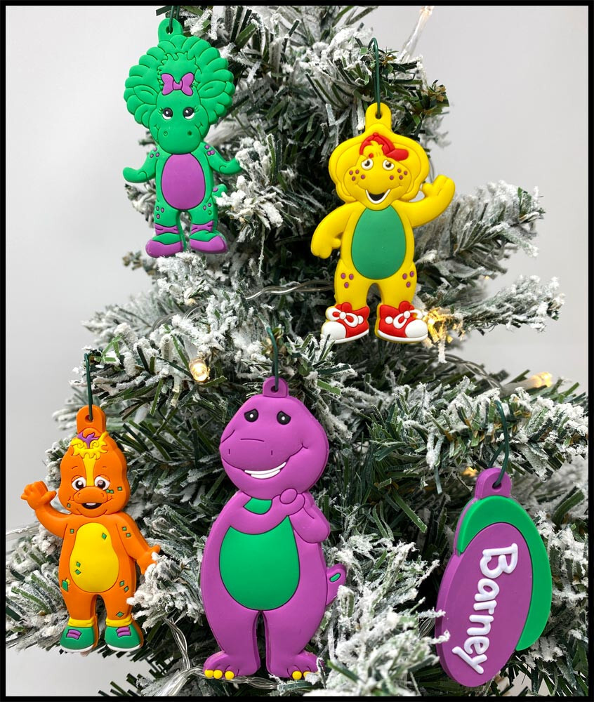 Barney Christmas Ornaments 5 Piece Set BRAND NEW Featuring Baby
