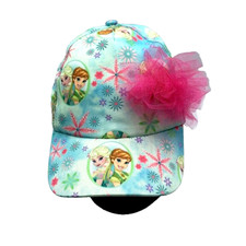 DISNEY Girls Frozen Anna Elsa Baseball Cap Hat Adjustable One Size Blue Pink