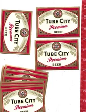 Vintage lot 25 Tube City Premium Beer labels Mckeesport Pennsylvania