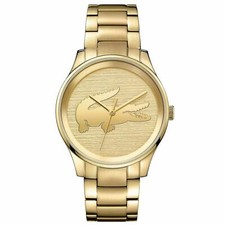 LACOSTE VICTORIA GOLD-TONE DIAL GOLD-TONE ST. STEEL WOMEN'S WATCH 2001016 NEW