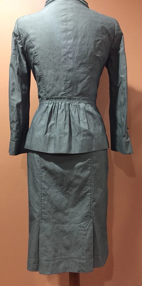 Philosophy By Alberta Ferretti Gris 2 Piezas Falda Chaqueta de Carrera Blazer Talla 4 Foto 2 de 4