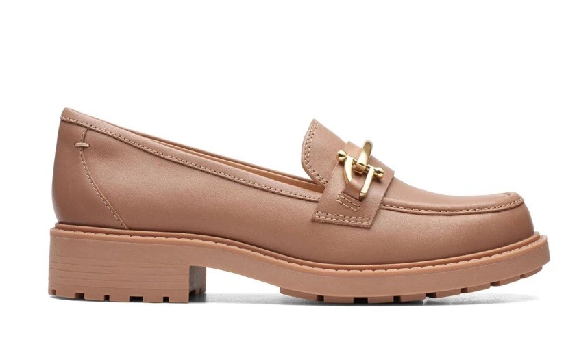 Mocassini nuovi con scatola Clarks donna ORINOCO 2 BORDI pelle pralina