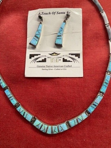 Pendentif Vintage Touch Of Santa Fe - Argent Sterling, Incrustation Rose Et Bleu - Occasion