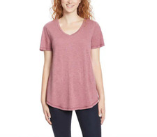 NWoT Jessica Simpson Women's Flutter Sleeve V-Neck Tee Pink Size L 60 1HL120