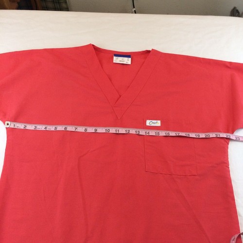 Crest Medical Nurse Uniform Scrub Size Small Top Blouse Orange Short Sleeve - Picture 9 of 12