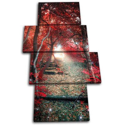 Mystical Forest Trees Landscapes MULTI CANVAS WALL ART Picture Print VA