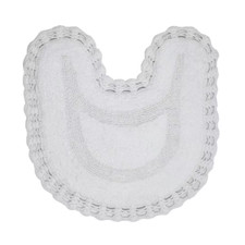 Hampton Crochet Reversible 100 Cotton Bath Rug Set, 20X20 Contour, White