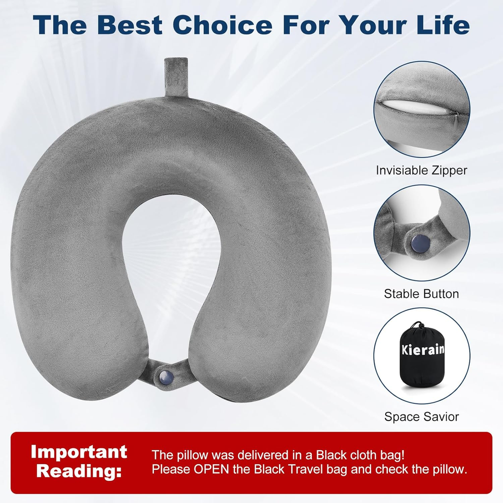 Memory Foam Travel Neck Pillow - Compact & Lightweight for Ultimate Comfort Memory Foam Travel Neck Pillow - Compact & Lightweight for Ultimate Comfort