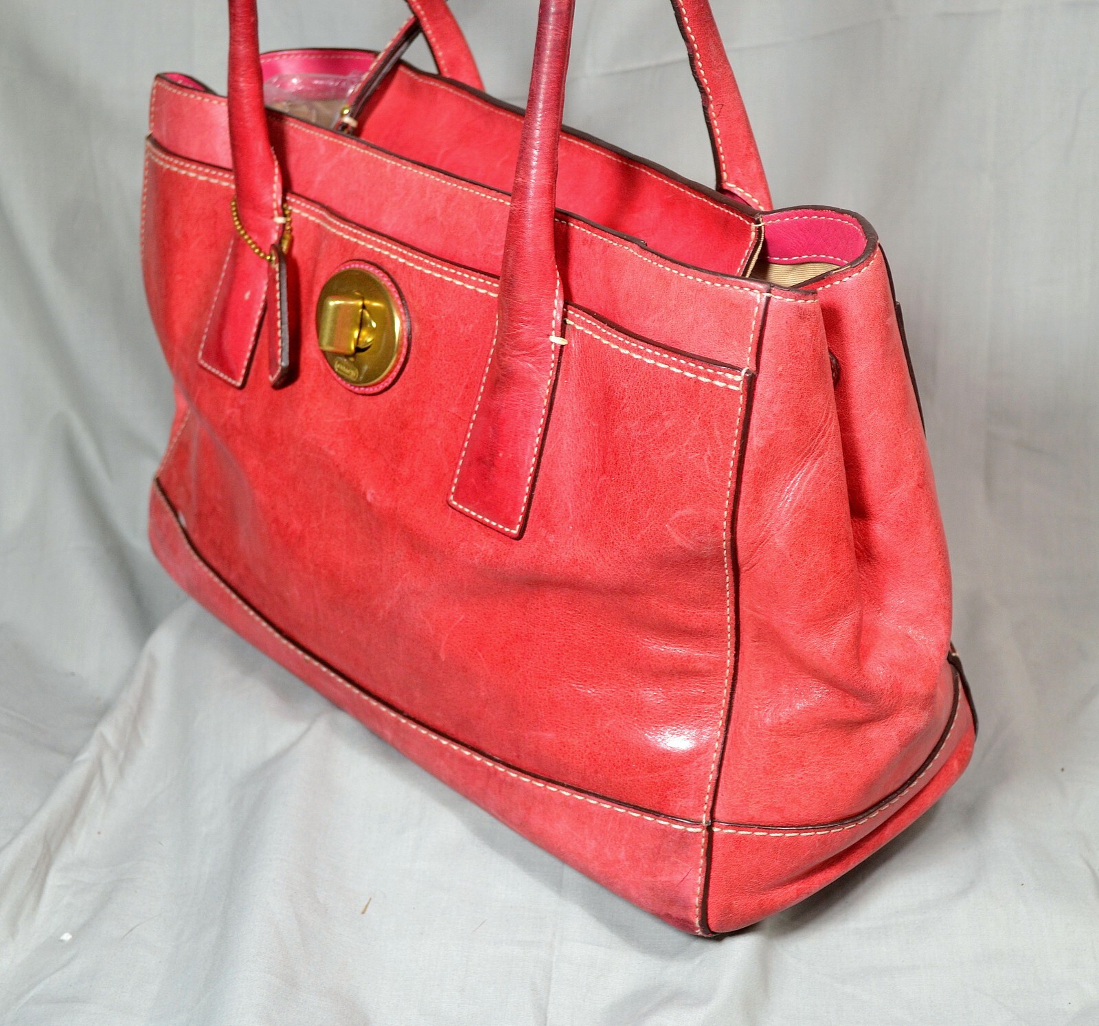 Authentic Vintage Coach Red Madeline Leather Shoulder… Gem