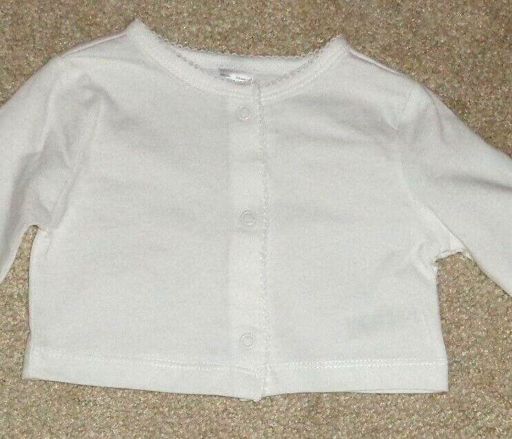 Just One You Baby Girls White Shrug Long Sleeve Snap Front Size 12