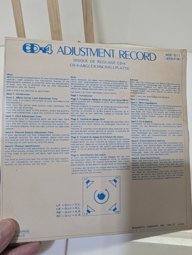 Marantz CD-4 Calibration Disc Adjustment Record Stereo Equipment - Bild 4 von 4