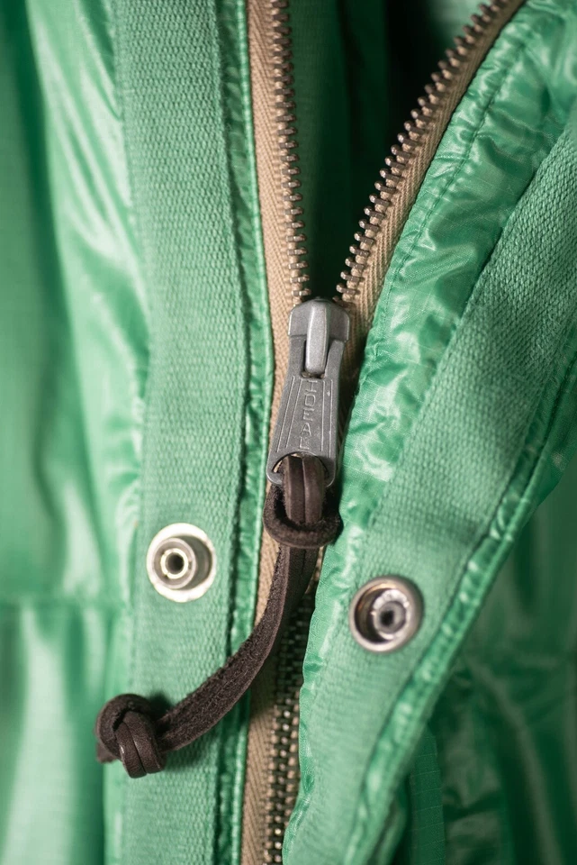 Chaqueta de plumón verde vintage nueva con etiquetas Polo Ralph Lauren para hombre talla pequeña detalles de cuero Foto 4 de 4