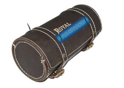 For Royal Enfield Bullet Classic 350 500 Tool Bag Roll Brown Leather