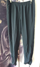 ST JOHN Elastic Waist Black Casual Polyester Ruched Hem Pant Size L YJ01