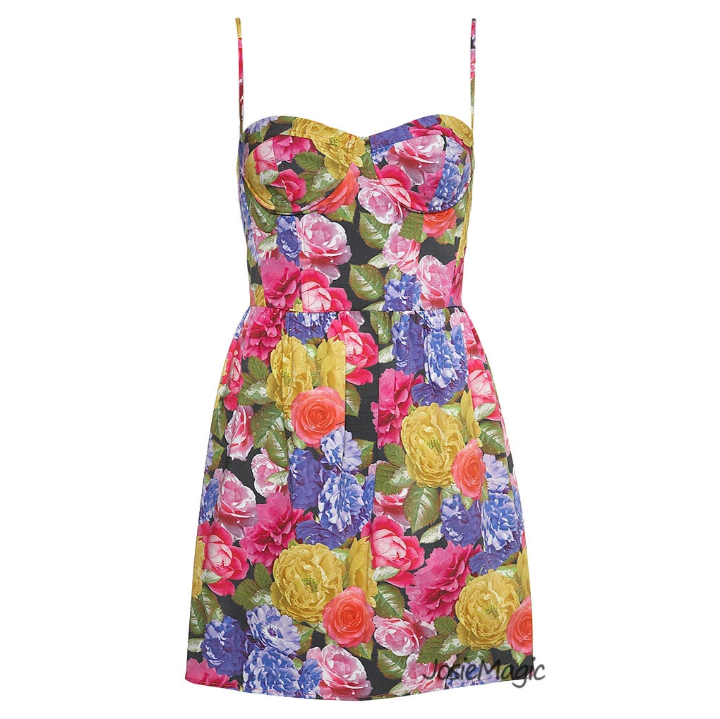 topshop floral corset dress