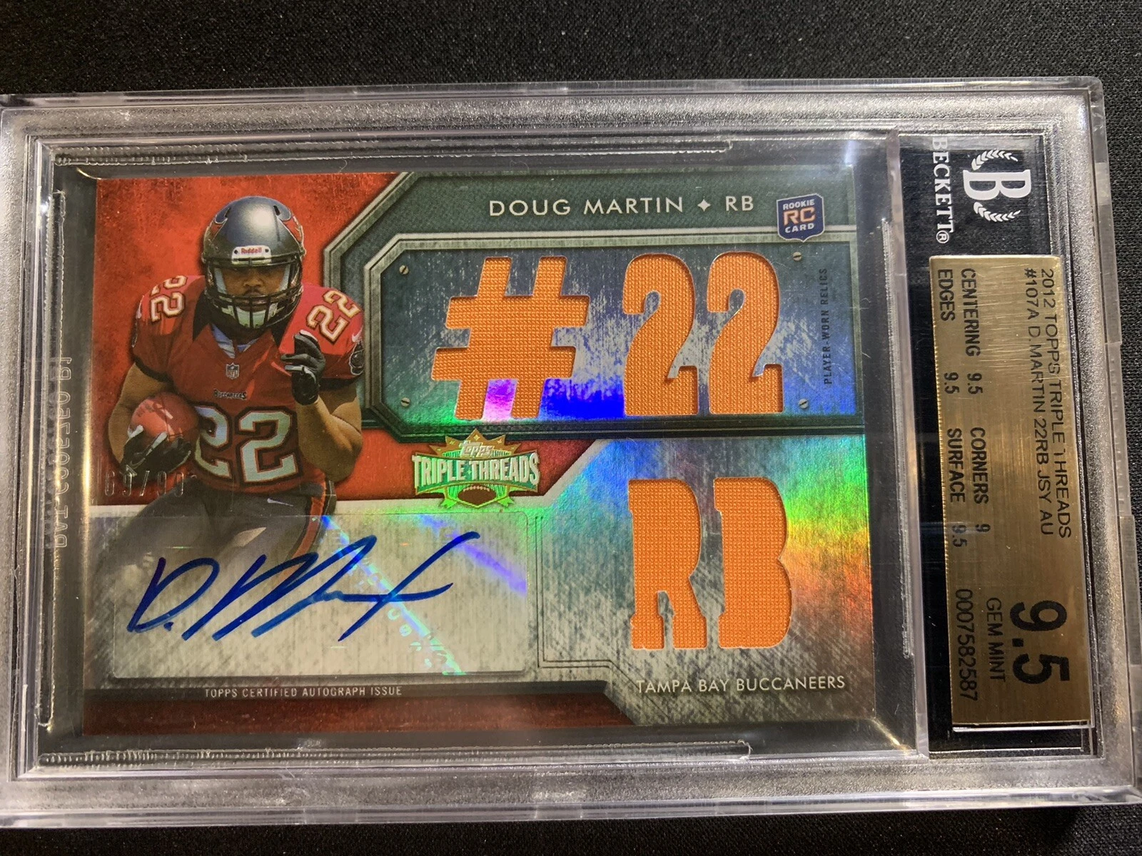 Doug Martin Topps Triple Threads Rookies Autograph Relics #65 Base