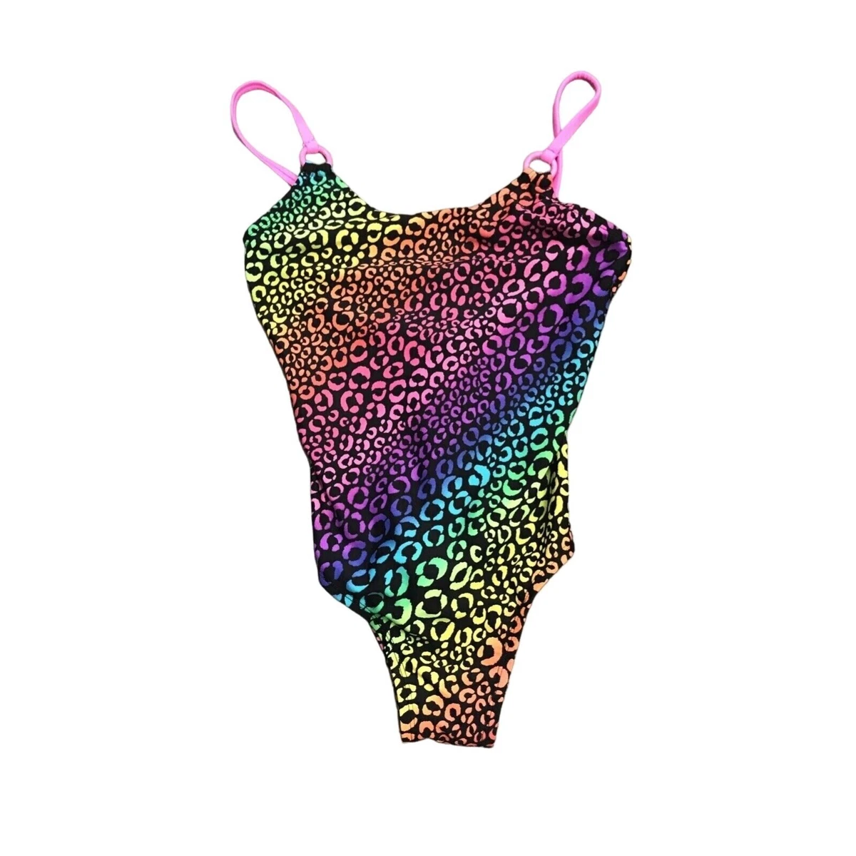 SO Kohls Girls Size 12 One Piece Swimsuit Multicolored Leopard