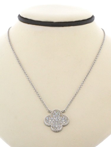 Clover Necklace 1TCW Diamonds 14K White 