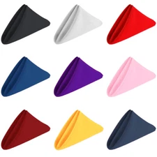 20" x 20" Polyester Dinner Napkins for Wedding Party Event Decor (Pack of 10)