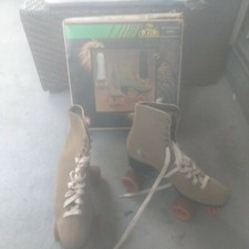 Nash Cruisers Tan Suede Roller Skates Men  s 8 Women  s 10 Made In USA Vintage