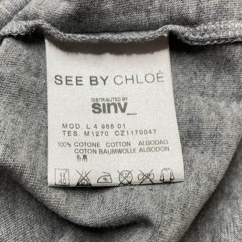 See by Chloe Long-Sleeve Top 10 Women's Grey Bow-Tie Boat Neck - Picture 7 of 16