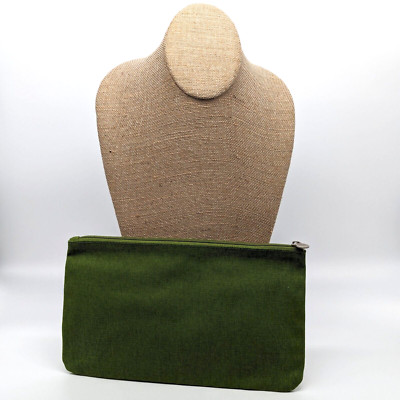 Origins Makeup Bag 10''x6'' Green Canvas Organize Cosmetics Brushes Supplies 
