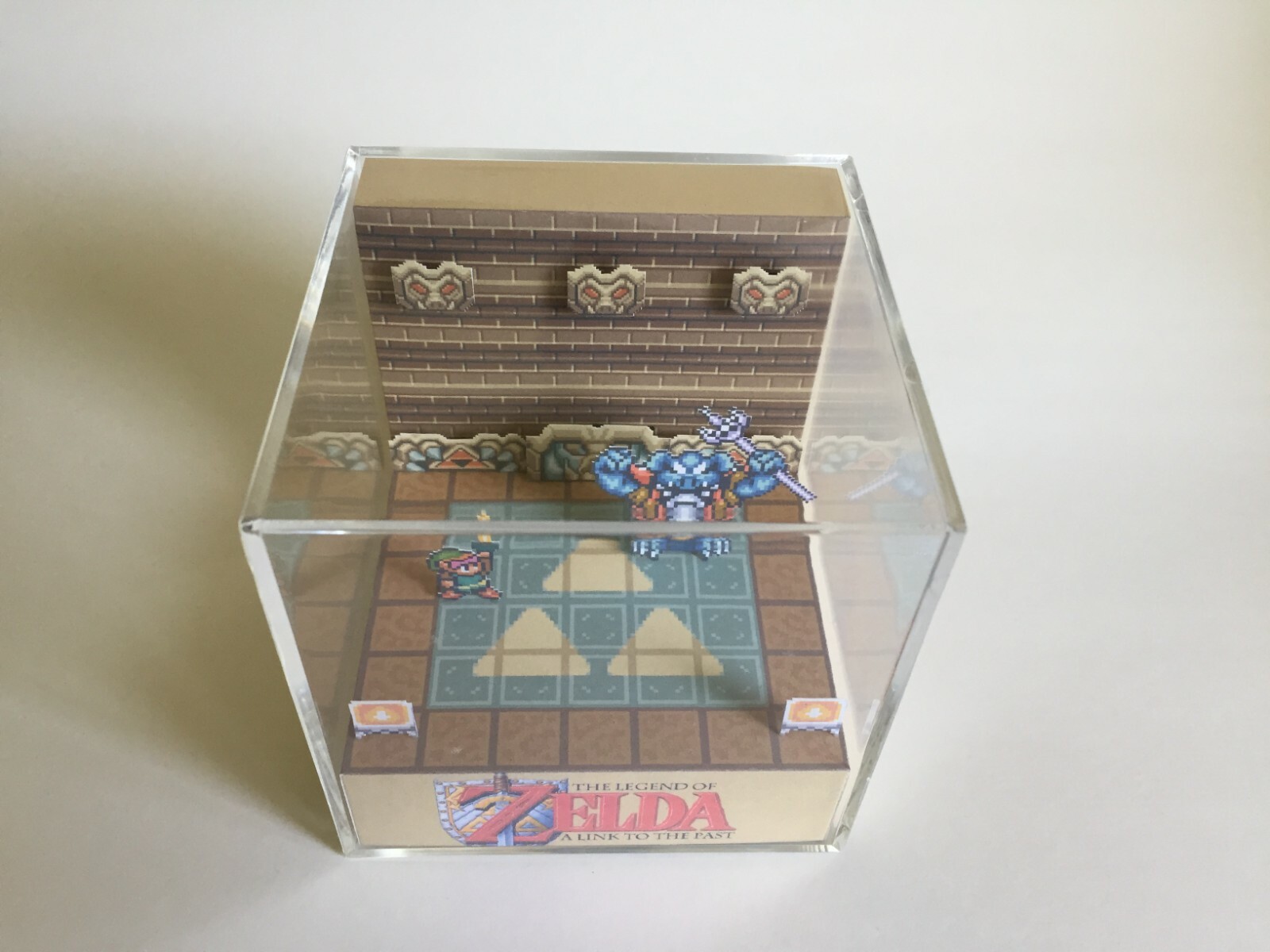 The Legend of Zelda Link to the Past Ocarina Scene Shadow Box Diorama Cube  SNES