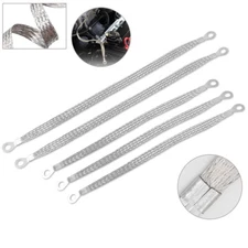 Universal Engine Automotive Ground Strap Copper Connector Flat Braided Cable 5PC