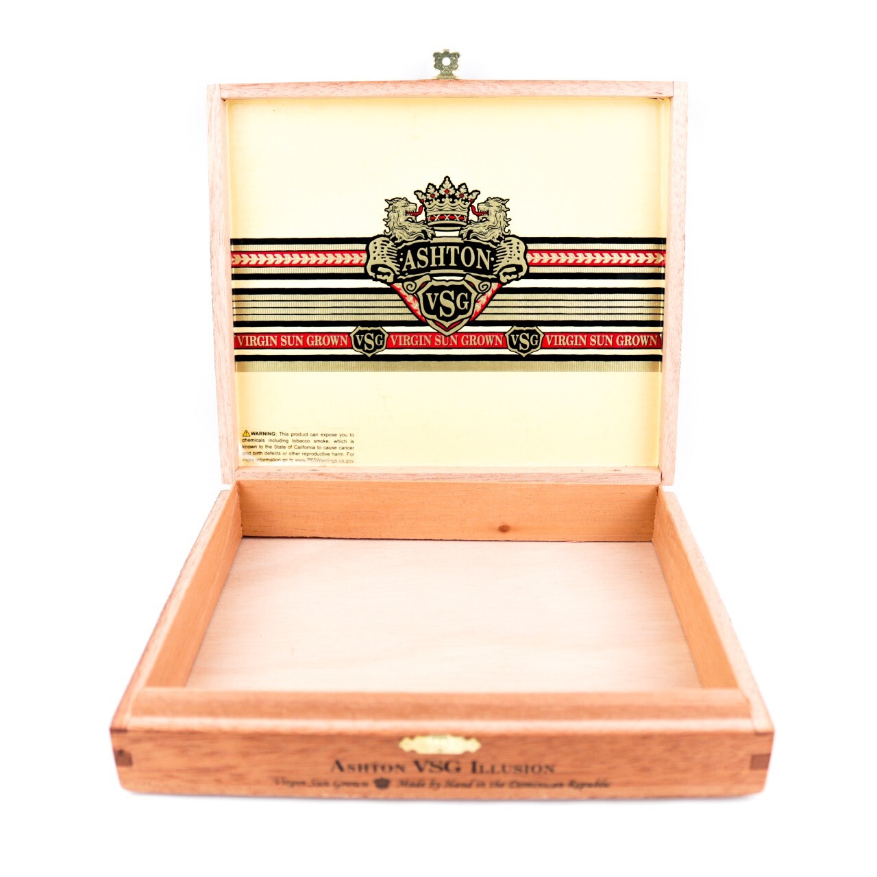 Ashton VSG Illusion Empty Wood Cigar Box 8.5" x 7.25" x 2"